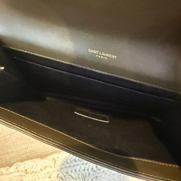 YSL Monogram Flap Clutch Bag- Dark Brown - Picture 7 of 10